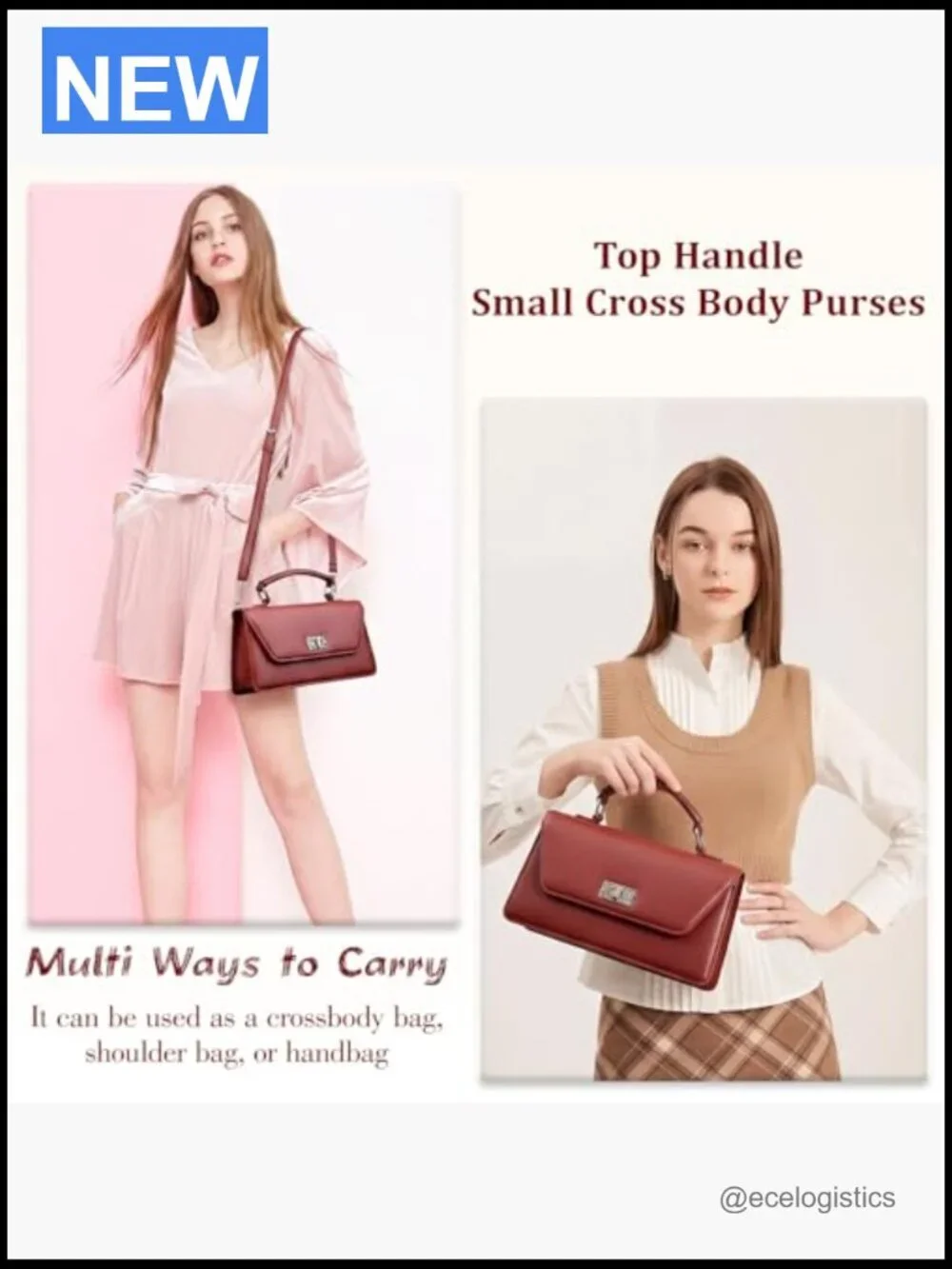 Satchel Handbag Top Handle Crossbody Purse Small Shoulder Bag with Detachable
